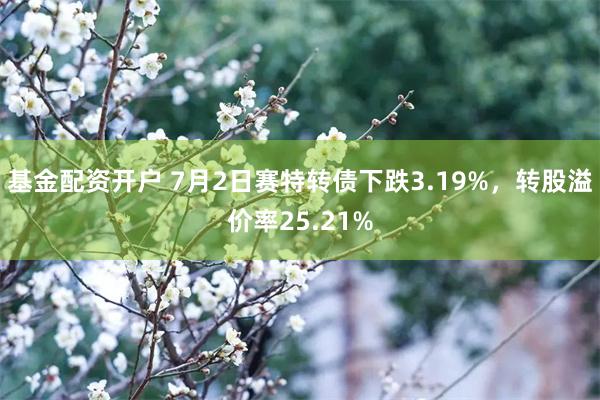 基金配资开户 7月2日赛特转债下跌3.19%，转股溢价率25.21%
