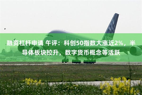 融资杠杆申请 午评：科创50指数大涨近2%，半导体板块拉升，数字货币概念等活跃