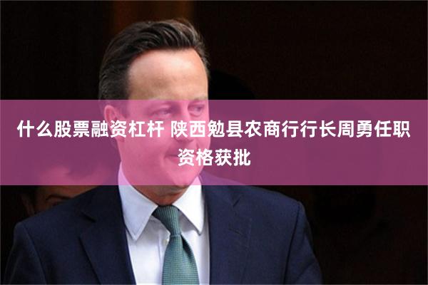 什么股票融资杠杆 陕西勉县农商行行长周勇任职资格获批